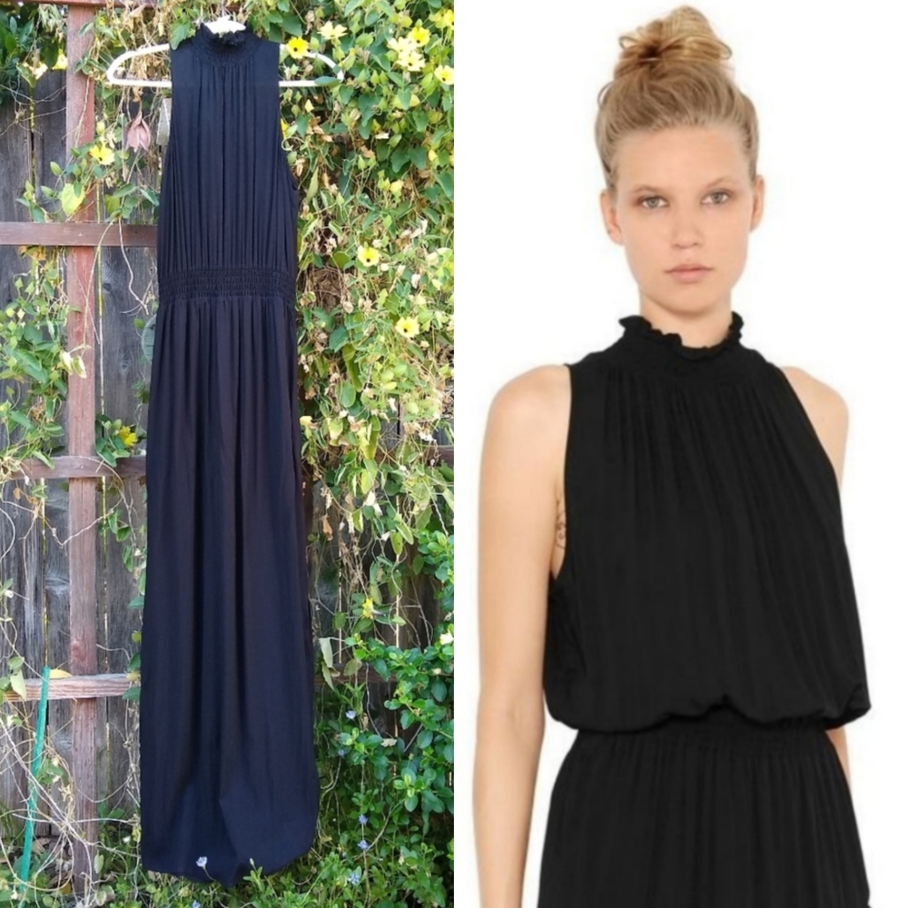 Rare DESIGNERS REMIX Rion Smocked High Collar Dress M NWT